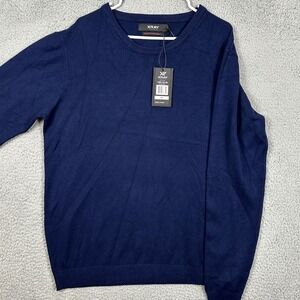 Xray Nylon Blend Sweater Crewneck Men 3XL Blue Slim Fit Long Sleeve Pullover NEW